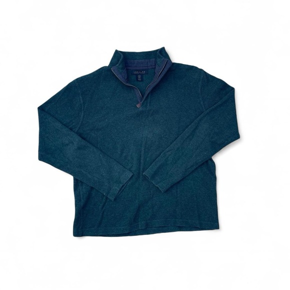Lachlan Men's Quarter Zip-Up Sweater - Dark Green - Picture 1 of 3